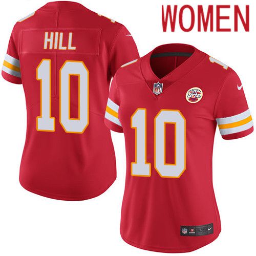 Women Kansas City Chiefs 10 Tyreek Hill Nike Red Vapor Limited NFL Jersey
